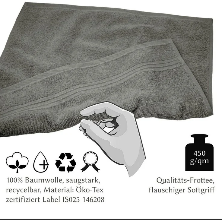 Lashuma Geschirrtuch Premium, (Spar-Set, 4-tlg, Küchenhandtücher 50x50 cm), kleine Frottee Handtücher für Küche, Bad, Garten, Camping – Bild 2