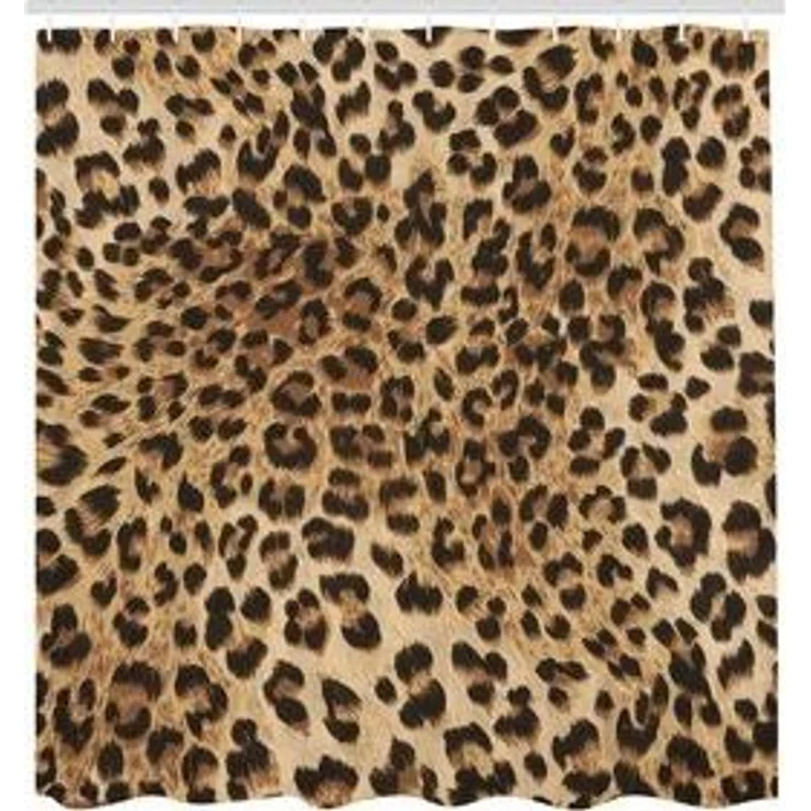 Abakuhaus Duschvorhang Moderner Digitaldruck mit 12 Haken auf Stoff Wasser Resistent Breite 175 cm, Höhe 180 cm, Leopard-Druck Wildtierhaut – Bild 6