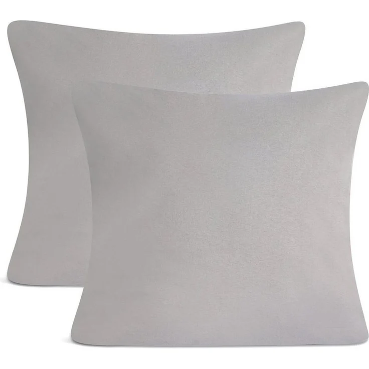 leevitex® Kissenbezüge Kissenbezug, 2er Set, feine Jersey-Qualität, 100% Baumwolle, robuster Reißverschluss – Bild 1