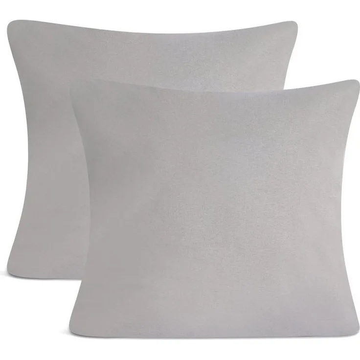 leevitex® Kissenbezüge Kissenbezug, 2er Set, feine Jersey-Qualität, 100% Baumwolle, robuster Reißverschluss