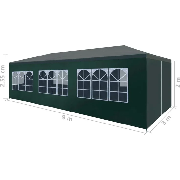 vidaXL Partyzelt 3x9 m Grün 45105 – Bild 6