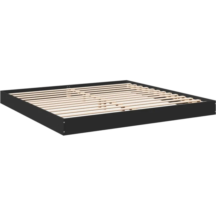 vidaXL Bettgestell Schwarz 200x200 cm Holzwerkstoff 841994 – Bild 3