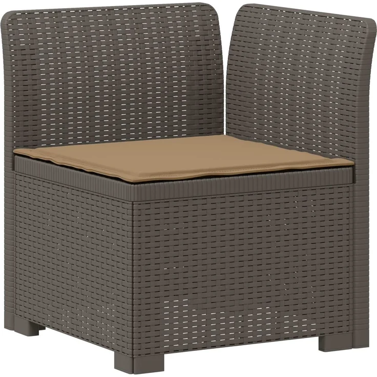 vidaXL 6-Sitzer Garten Sofa mit Kissen Rattan Look PP Hellgrau 3444120 – Bild 5