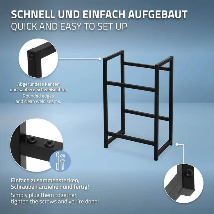 ML-DESIGN Standregal Getränkekistenregal Kistenhalter Kistenregal Getränkeregal für Kisten, 1-tlg, Kastenständer für 2 Kisten stabiles Standregal freistehend Stahl – Bild 3