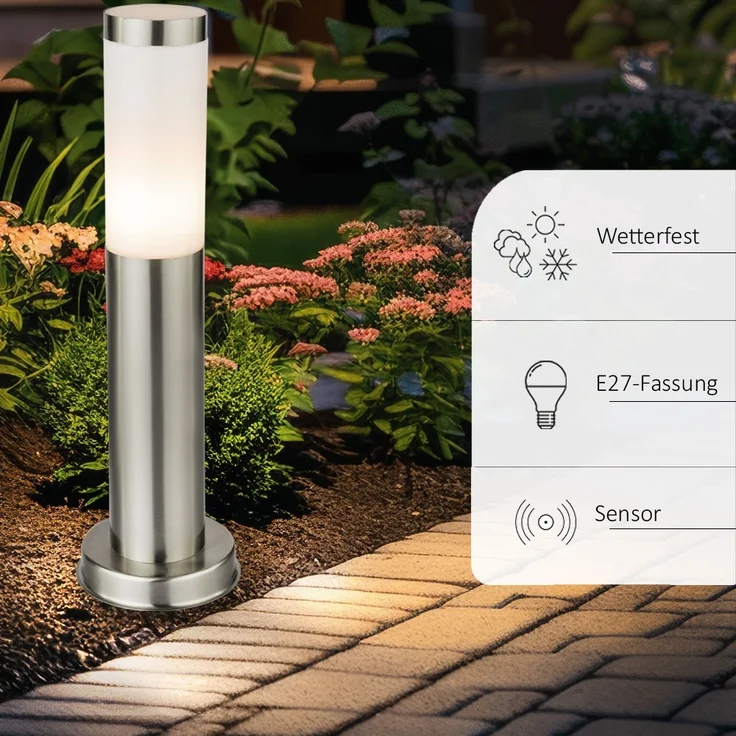 4er Set Stehleuchten für den Außenbereich mit Sensor – Bild 3