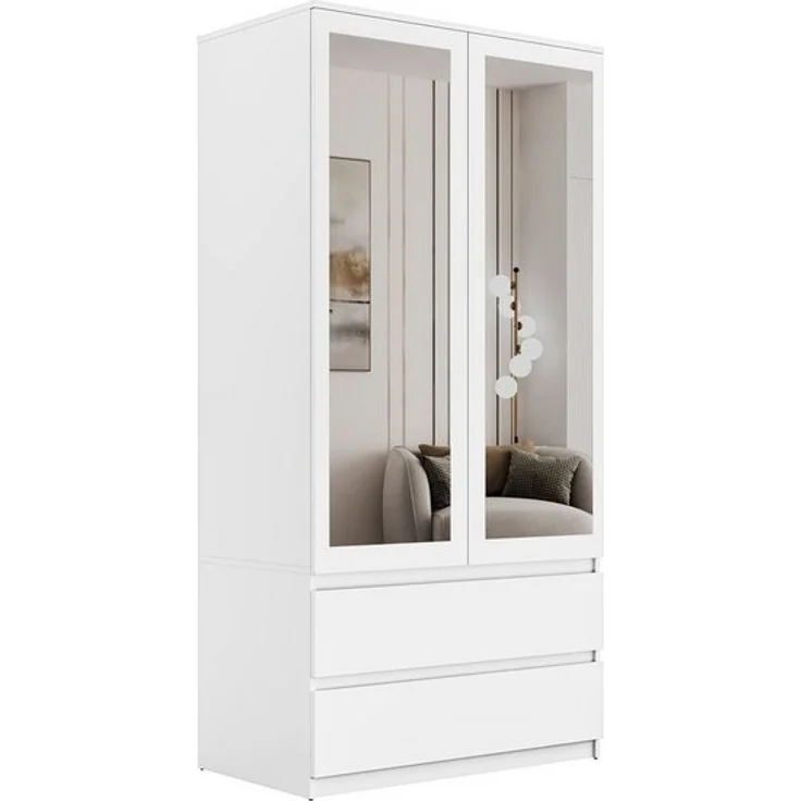 Lookway Kleiderschrank HANA SS-90 mit 2 Türen und großem Spiegel – Bild 4