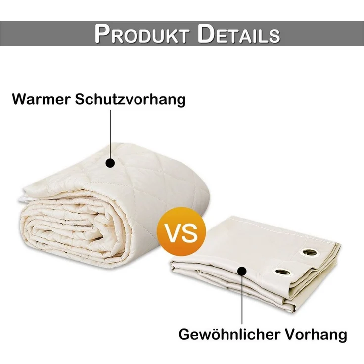 Sunicol Vorhang Thermovorhang Kälteschutz Winter Wärmeisolierend Türvorhang (1 St), Funktionale Überschrift Gardinen für Wohnzimmer Schlafzimmer – Bild 4