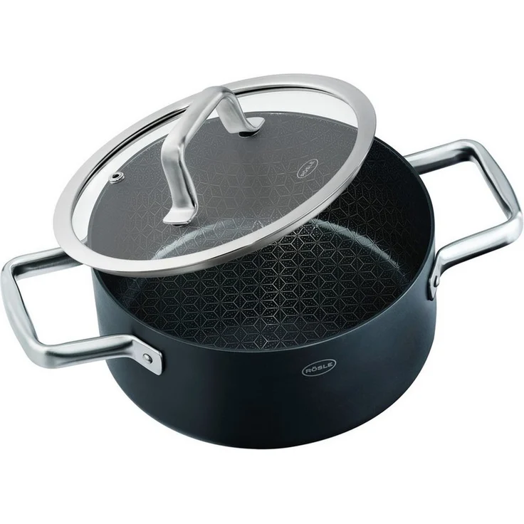 RÖSLE Kochtopf Topf EBONIC, ProNero, Aluminium, Edelstahl (1-tlg), für alle Herdarten geeignet, inklusive Induktion – Bild 4
