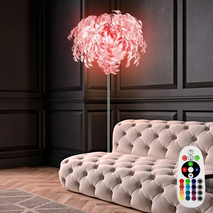 LED RGB Blätter Stehleuchte in weiß für den Wohnraum LEAVY – Bild 2