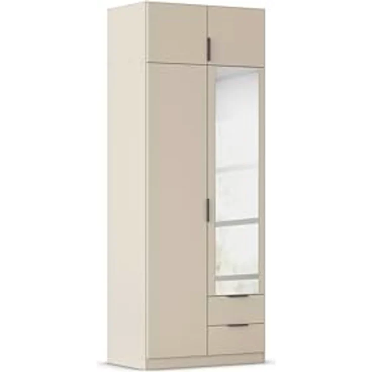 Rauch Möbel Lagoa, Kleiderschrank, Garderobe für Schlafzimmer, Kinderzimmer, Jugendzimmer 4-türig, mit Spiegel, 2 Schubladen, Farbe Beige, Breite 91 cm – Bild 2