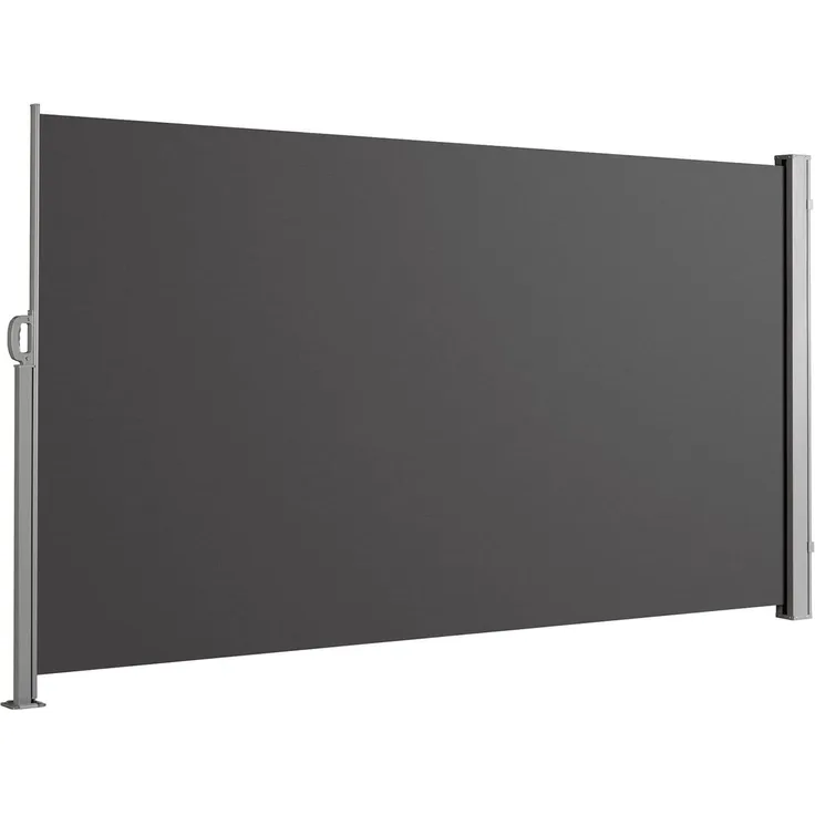 SVITA Seitenmarkise ausziehbar Sichtschutz 300x180 cm Dunkelgrau