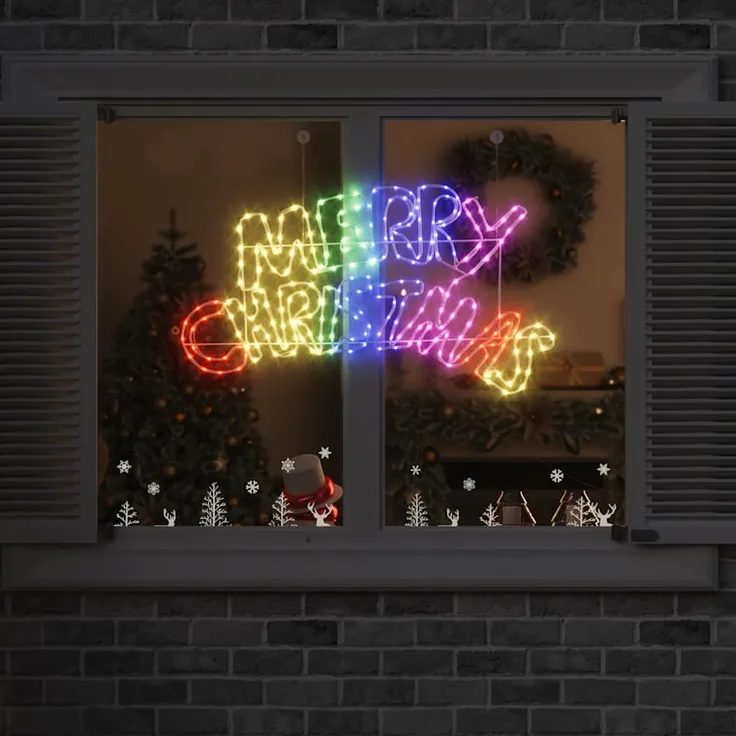 vidaXL Weihnachtsschild Mehrfarbig 99,5 x 54 cm PVC 240 LEDs 42018952
