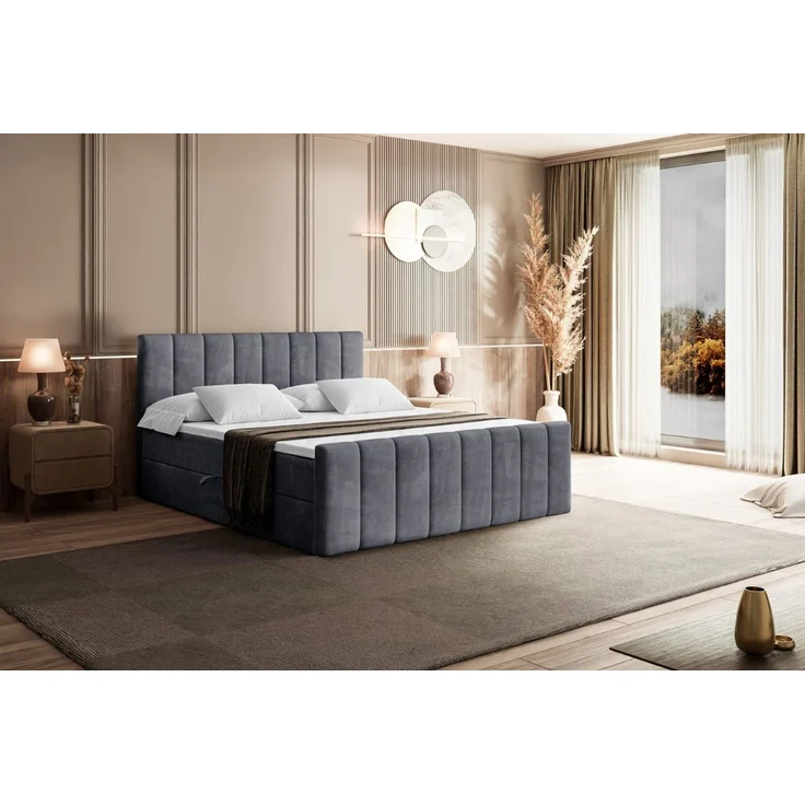 ALTDECOR Boxbett OTTA-Z (Multipocket-Matratze H4, H3 Matratze Bonellfederung, Topper, Kopfteil), Doppelbett mit Fußteil – Bild 4