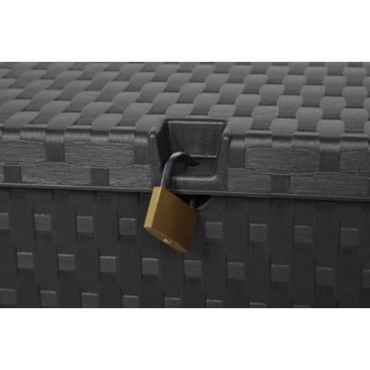 Ambia Garden Kissenbox Anthrazit, Kunststoff, 118.5x62.5x55 cm, rollbar mit Tragegriff und aufklappbarem Deckel – Bild 5