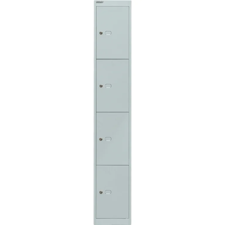 Bisley Schließfachschrank Office, 1 Abteil, 4 Fächer, T 457 mm, Farbe lichtgrau – Bild 1