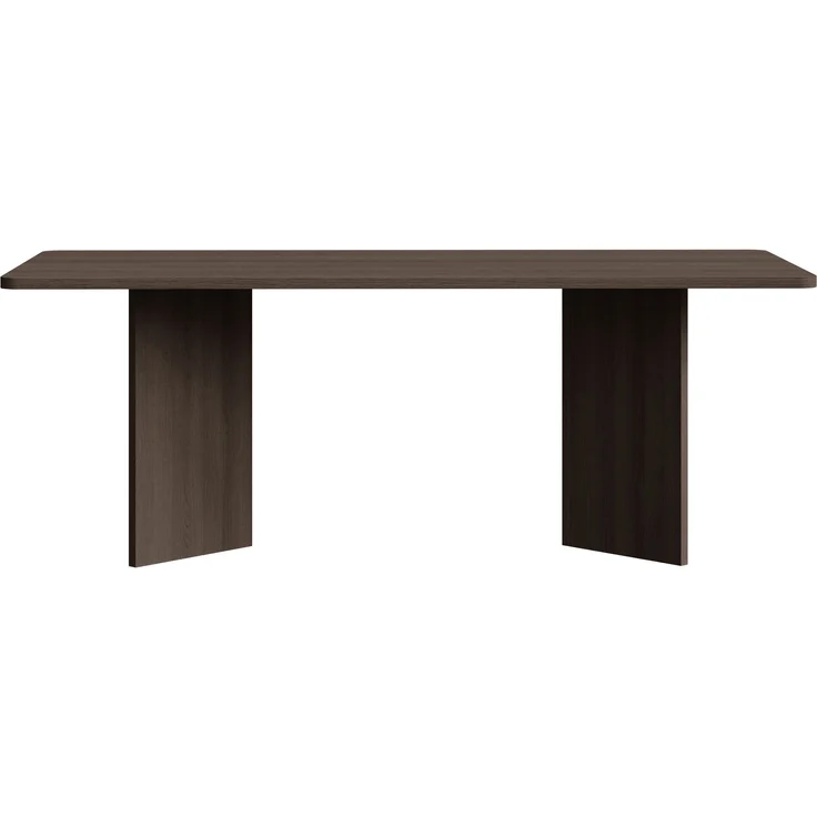 Selsey 'Qubeo" Esstisch, rechteckig mit abgerundeten Kanten und Wangengestell, Holzoptik Esche Braun, 204x90x75 cm – Bild 4