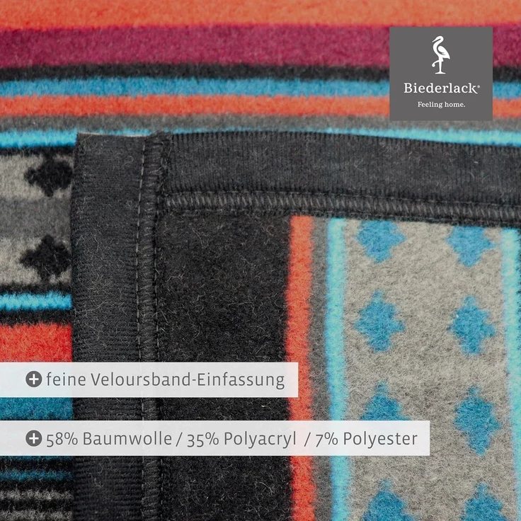 Wohndecke Tribal Mix, gestreifte Ethno-Decke in 150x200 cm, Biederlack, Decke aus Baumwollmischgewebe, Made in Germany – Bild 6