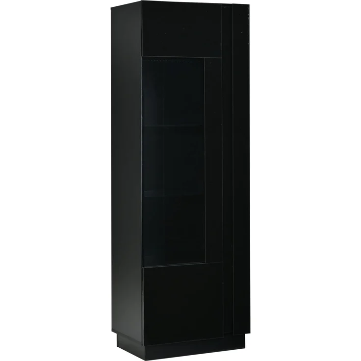 Vitrine 60x40x180 cm in Schwarz mit Acrylglastür und LED-Beleuchtung – Bild 6