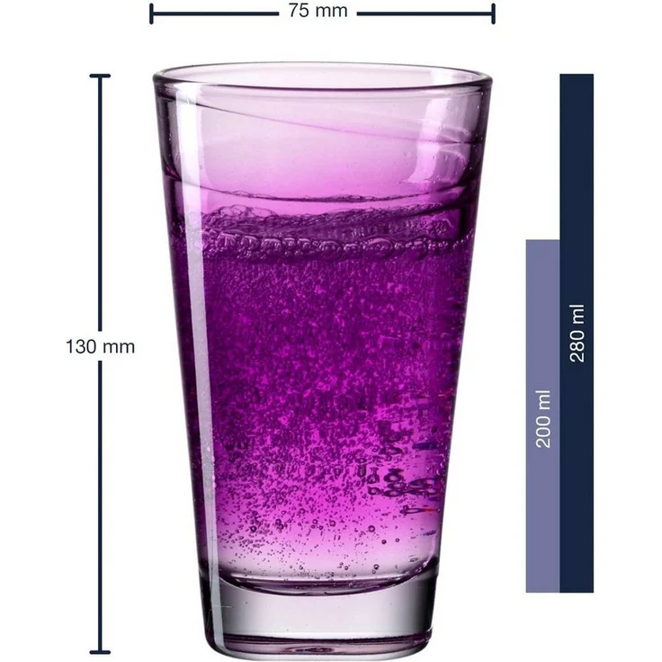 LEONARDO Longdrinkglas VARIO STRUTTURA, 6-tlg, Glas, 280 ml, 6-teilig – Bild 3