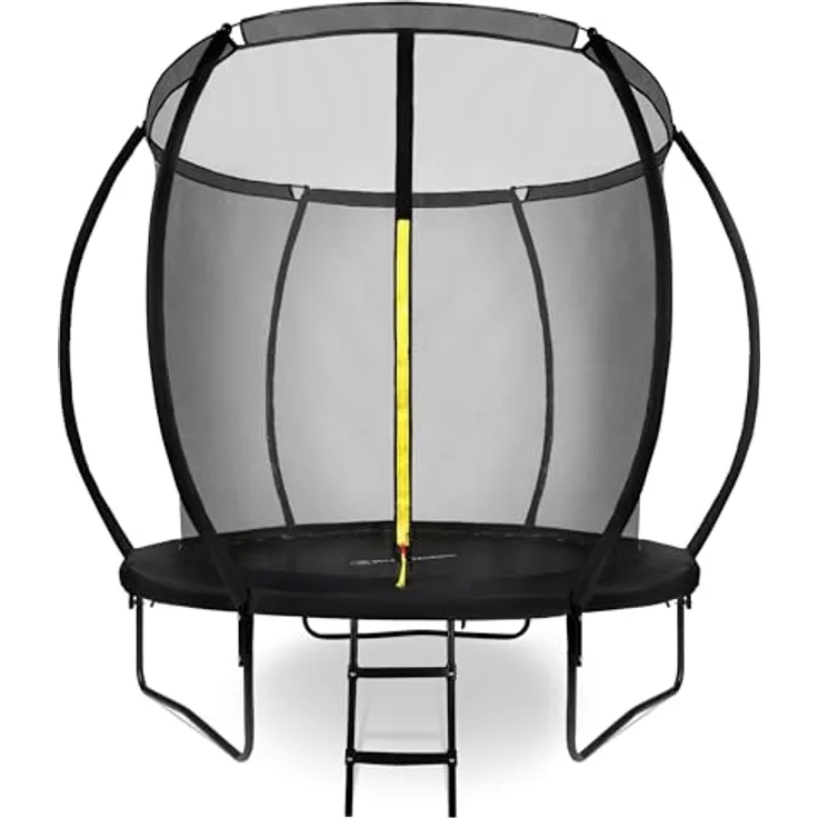 HyperMotion Kindertrampolin 244 cm mit Sicherheitsnetz und Leiter – wetterfest und robust für Kinder ab 3 Jahren