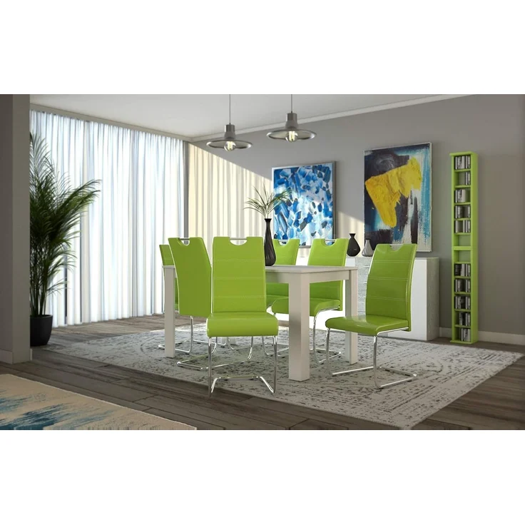 2er-Set 'Flora' Schwingstuhl, apfelgrün, Kunstleder – Bild 2