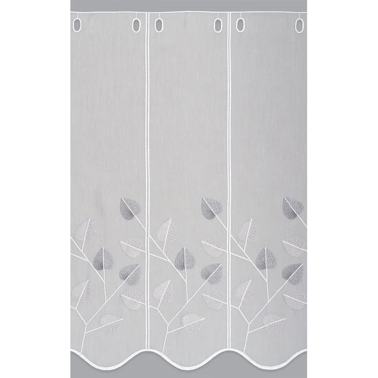 Scheibengardine Lysel - Designblätter (Bx H) 96cm * 70cm Grau/Grau – Bild 3