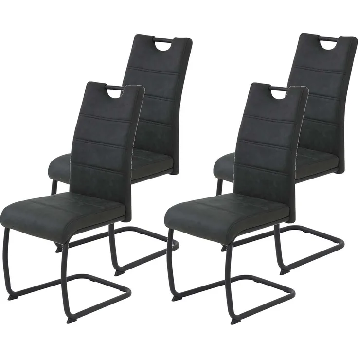4er Set Schwingstuhl Dunja - Vintage Anthrazit