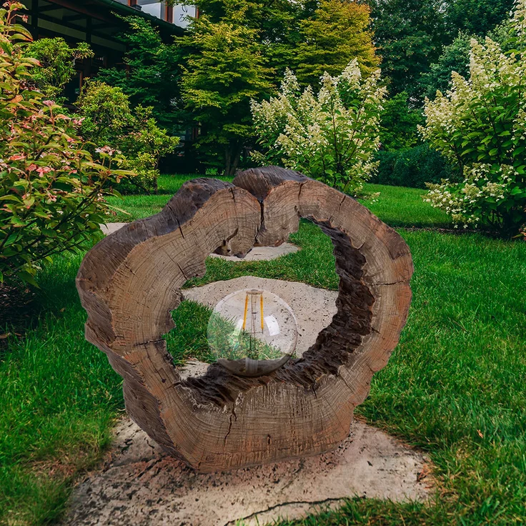 LED Solarleuchte, Baumscheibe, Holzoptik, L 30,5 cm – Bild 10