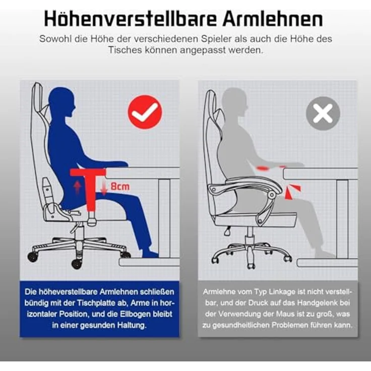 Homimaster Gaming Stuhl, Bürostuhl Ergonomisch mit verstellbare Lendenkissen, Kopfkissen und Armlehnen, Gaming Chair Gepolstert, Gamer Stuhl Wippfunktion, Gaming Stuhl 150 kg Belastbarkeit – Bild 4