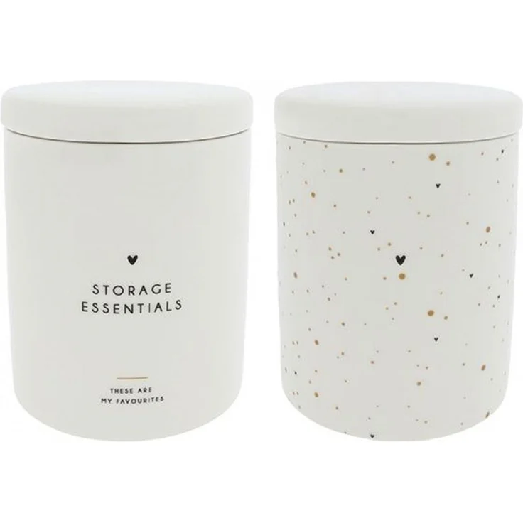 Bastion Collections - 2 Vorratsdosen Dose 750ml Keramik Weiß LI/JARS M 003 BC
