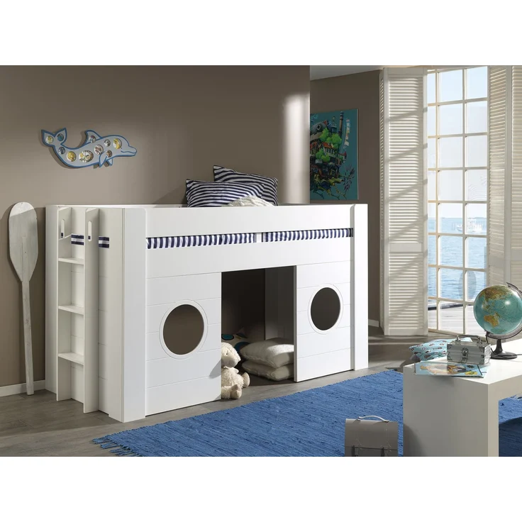 Hochbett Karella 215x96x120 Spielbett MDF Weiß – Bild 2