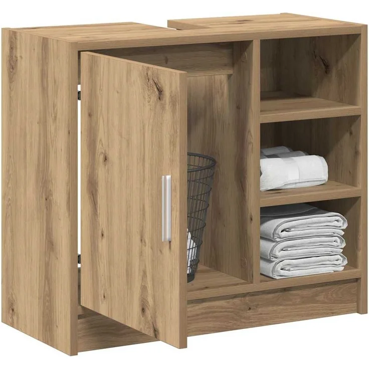 vidaXL Badezimmerschrank Artisan-Eiche 63 x 29 x 55 cm Holzwerkstoff 869213 – Bild 2