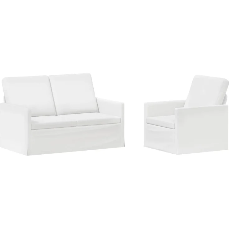 vidaXL Sofa-Set 2 pcs Weiß Stoff 3433144 – Bild 1