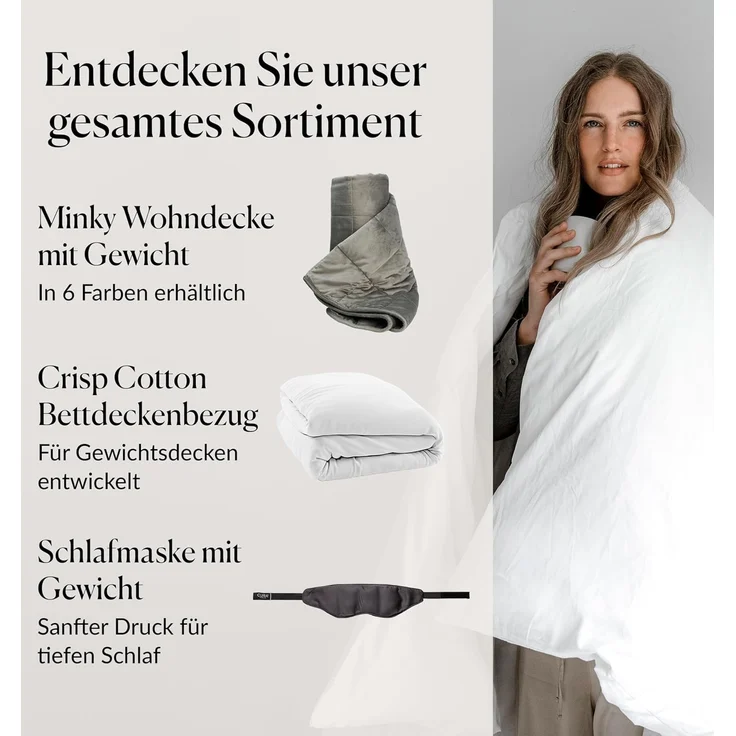 CURA Pearl Classic Gewichtsdecke 150x210 9kg - Anti Stress Therapiedecke - Schwere Decke für tiefen Schlaf und bessere Erholung - Schwere Bettdecke aus 100% Baumwolle - Heavy Weighted Blanket – Bild 7