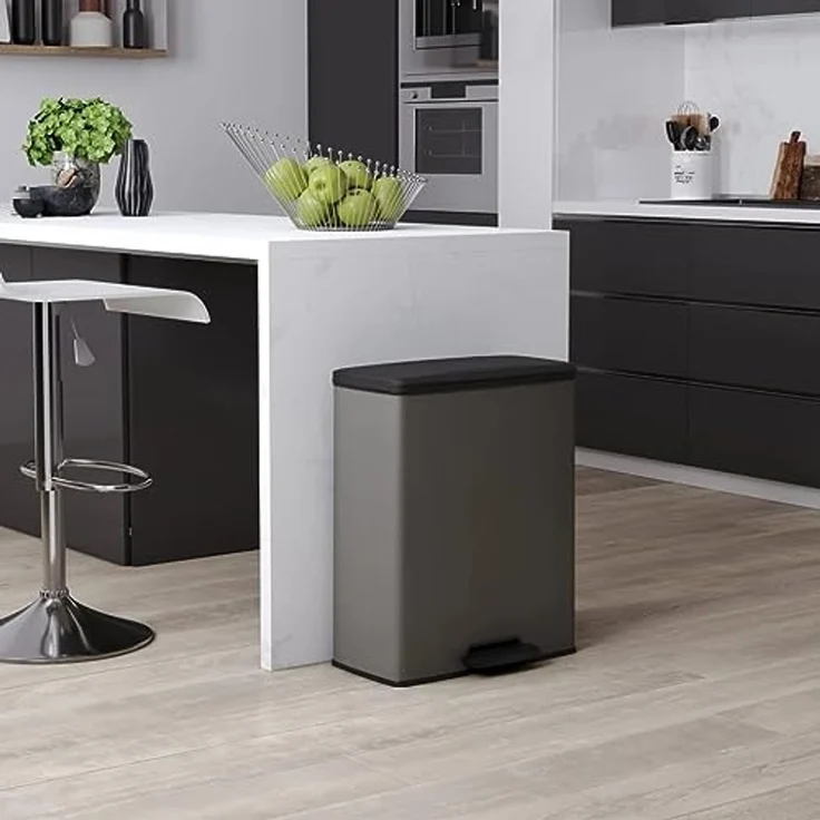 Curver Tretmülleimer Deco Rechteckig 65L Grau – Bild 2