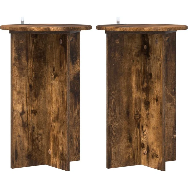 vidaXL Pflanzenständer 2 stk. Räuchereiche Ø40 x 60 cm Holzwerkstoff 899713 – Bild 2