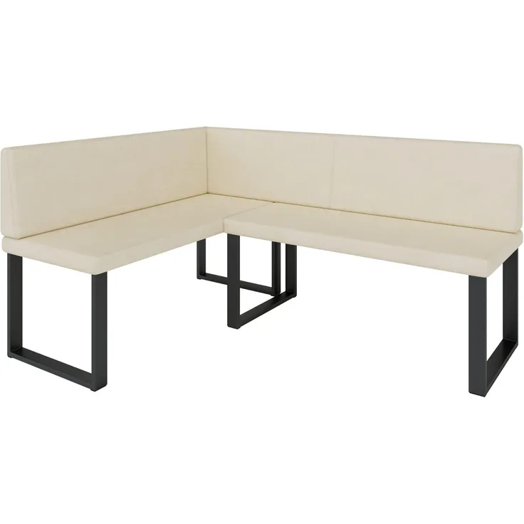 Eckbank Akiko Metal - Eckbankgruppe für Ihrem Esszimmer, Küche modern, Sitzecke, Essecke. Perfekt für Küche, Büro und Rezeption. Solide und Starke Verarbeitung. (Soft 18, 142x196 cm Links)