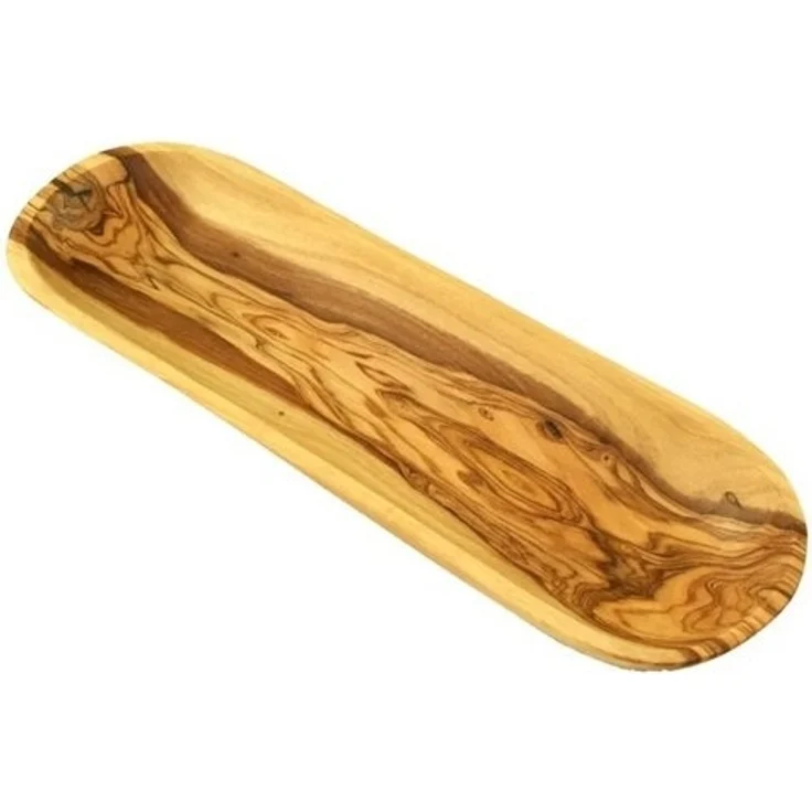 Olivenholz-erleben Brotschale oder Baguetteschale ca. 30 cm lang aus Olivenholz, (1-tlg), Passend für lange Brote wie Baguette oder Ciabatta, fein geschliffen – Bild 4