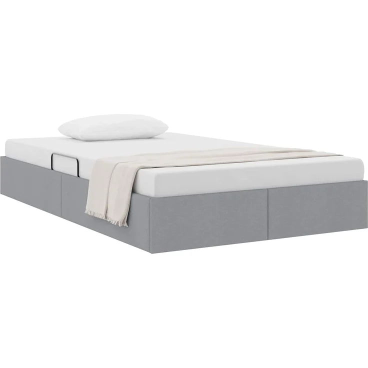vidaXL Ottoman Bettgestell mit Speicher Hellgrau 120 x 200 cm Stoff 3442814 – Bild 3