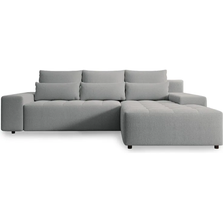 Selsey 'Neluro' Ecksofa mit Schlaffunktion & Bettkasten, Chenille wasserabweisend, Universal, Hellgrau