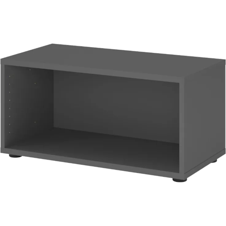 bümö flexi Regal mit werkzeuglosem Schnellaufbausystem, Dekor: graphit - Modulares Aktenregal 80 cm breit aus Holz für 1 Ordnerhöhe mit Threespine-Klicksystem, FW18REKG-G