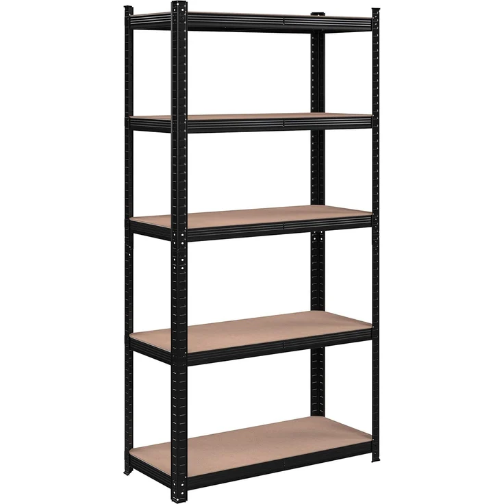Songmics Lagerregal mit 5 Regalböden, 180 x 90 x 40cm, bis 875 kg belastbar (175 kg pro Ablage), Schwerlastregal mit verstellbaren Ablagen, verstärktes Stahlgestell, Schwarz – Bild 1