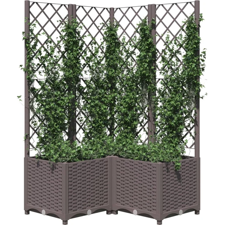 vidaXL Pflanzkübel mit Rankgitter Braun 80x80x136 cm PP 318265 – Bild 3