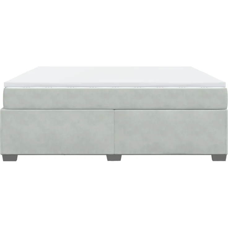 vidaXL Boxspringbett mit Matratze Hellgrau 180x200 cm Samt 3285299 – Bild 8
