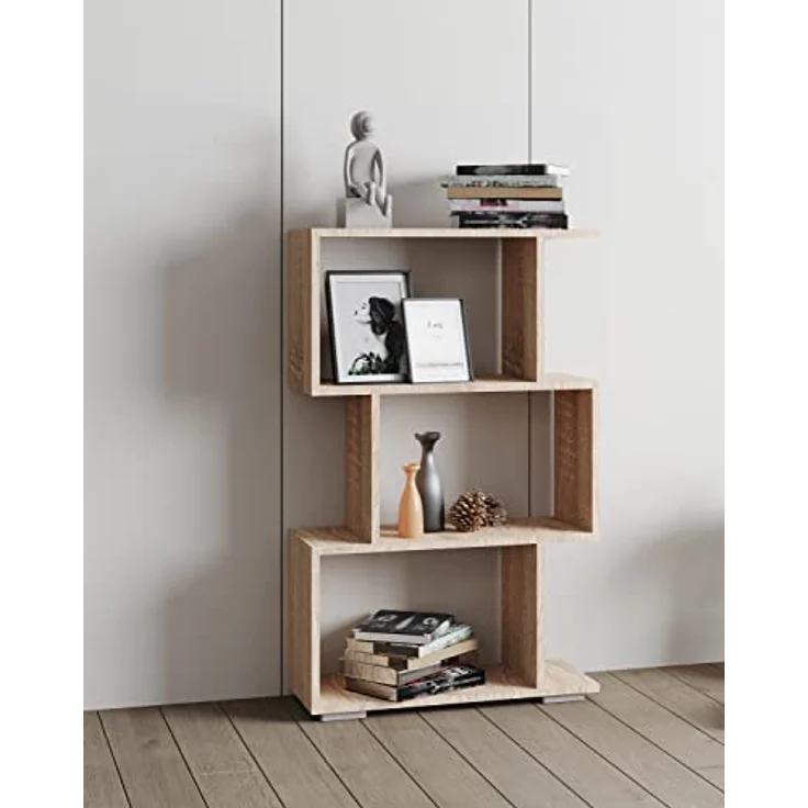 MID.YOU Regal Palusa, Sonoma Eiche, standfestes Bücherregal, Holzwerkstoff, 60x97x24 cm – Bild 2