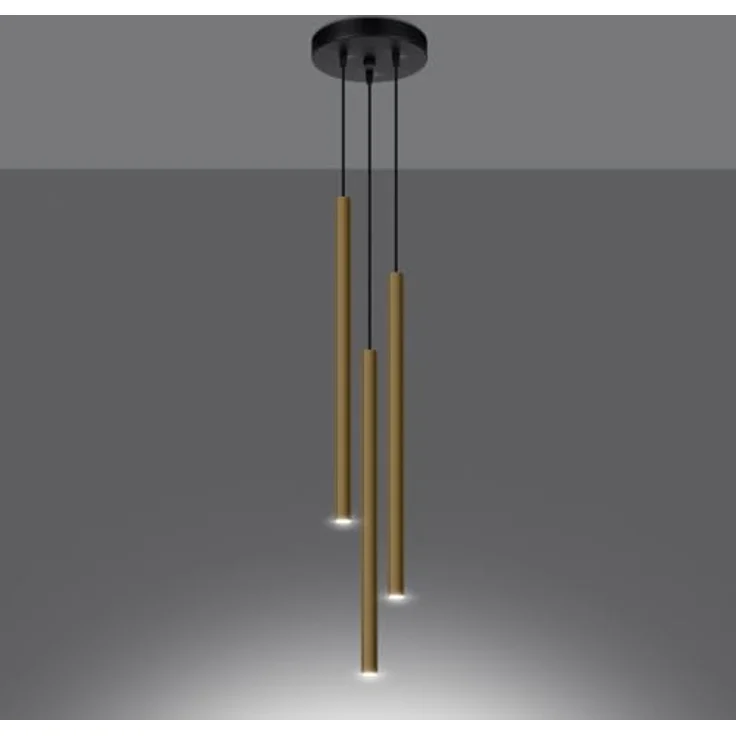 Sollux Lighting Pendelleuchten Pastelo 3P, moderne Deckenleuchte in glanzgold, 3 Lichtquellen, minimalistisch – Bild 3
