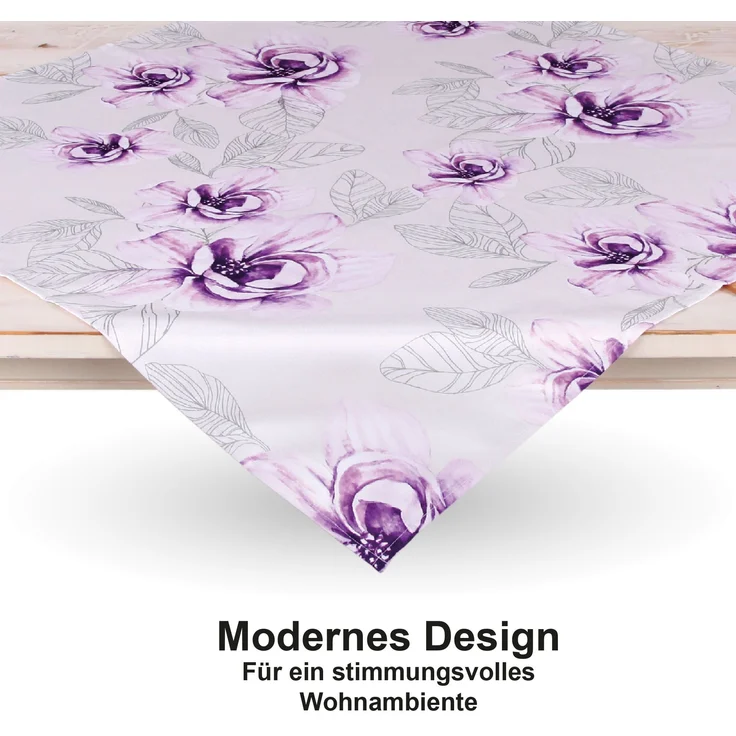 Tischdecke Sommer mit brillantem Druck ( Mitteldecke 80x80cm ) "Blumen" Frühling Tischdekoration für den Esstisch - ÖKO Tex Standard 100 - Unterlage – Bild 6