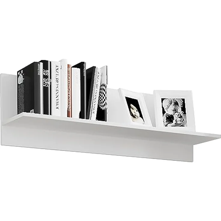 MID.YOU Wohnwand Usilo, Weiß, 4-teilig mit 5 Fächern, stehend und hängend, 242x159x37 cm, Kunststoff – Bild 6