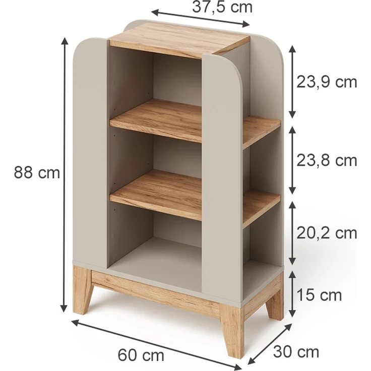 Kinderregal Malia Cashmere 60x88 cm mit 9 fächern Vitalispa – Bild 2