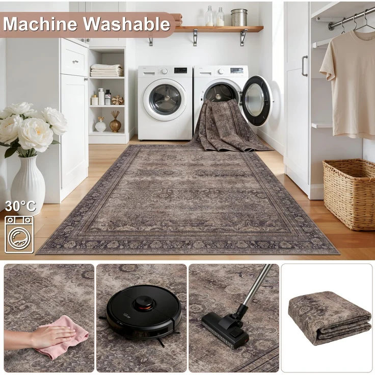 Kurzflor Teppich Inka 1147, rechteckig - 120 x 170 cm - Braun – Bild 4